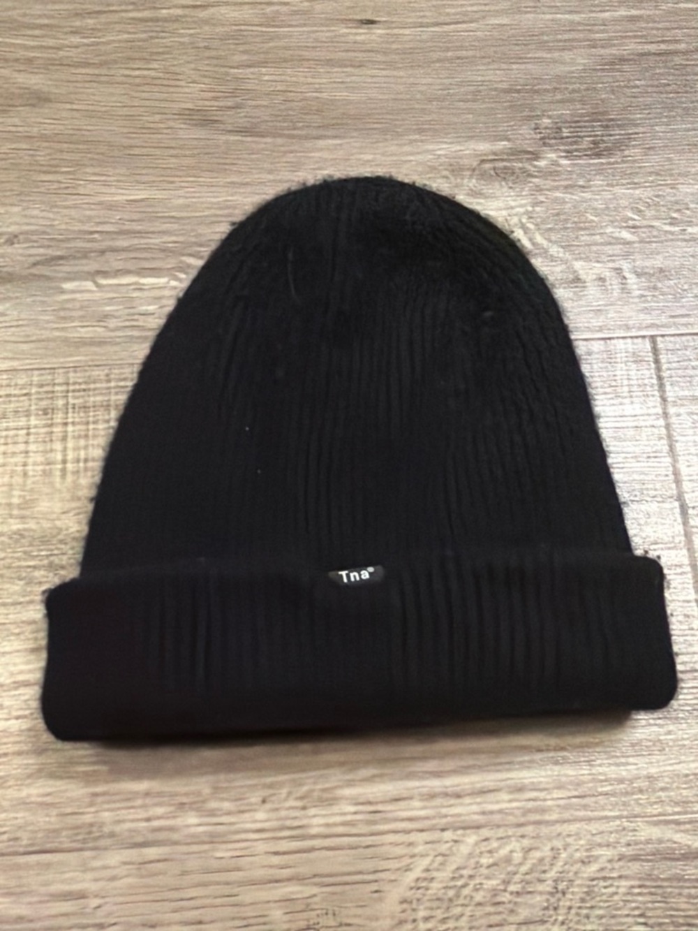 TNA Black Ribbed Cuff Beanie